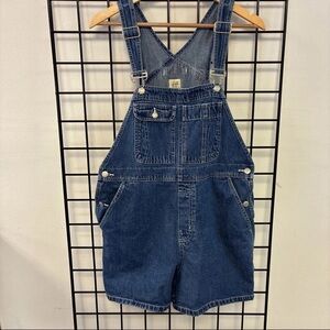GAP sz M 90’s Dark Blue Denim Short Overalls